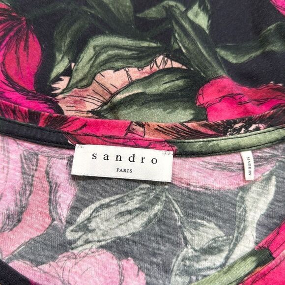 SANDRO PARIS FLORAL T-SHIRT - Picture 7 of 9